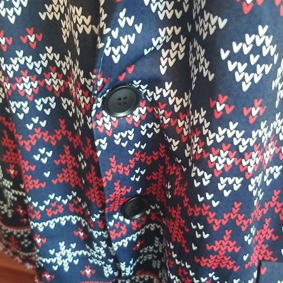 Graphic Print Blazer Preppy Retro Red White & Blue 2 Button Unisex Sz. 2X NWOT - Picture 6 of 13